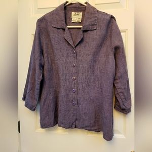 Flax purple medium linen blouse